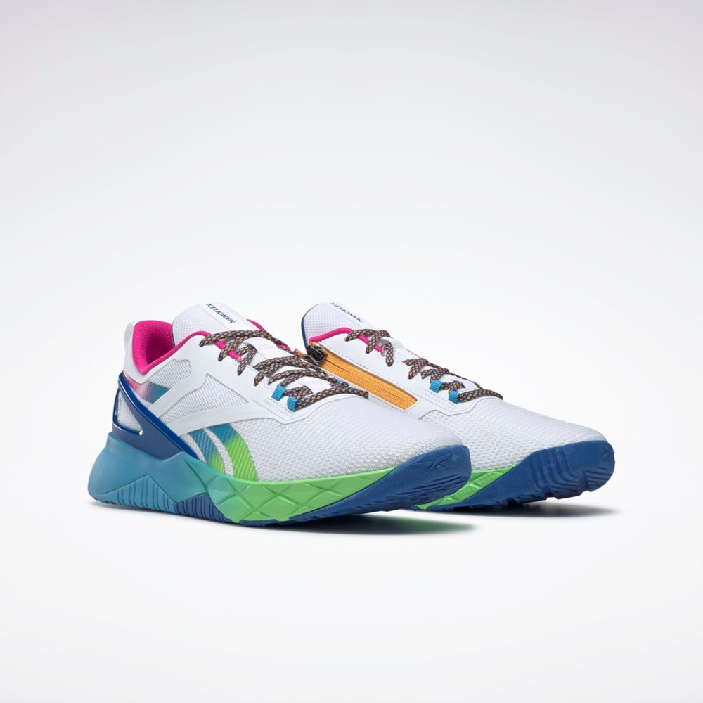 Reebok Nanoflex Parafit TR Shoes Blancas Azules Azules | 73DMHERSF