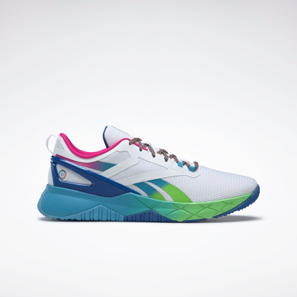 Reebok Nanoflex Parafit TR Shoes Blancas Azules Azules | 73DMHERSF