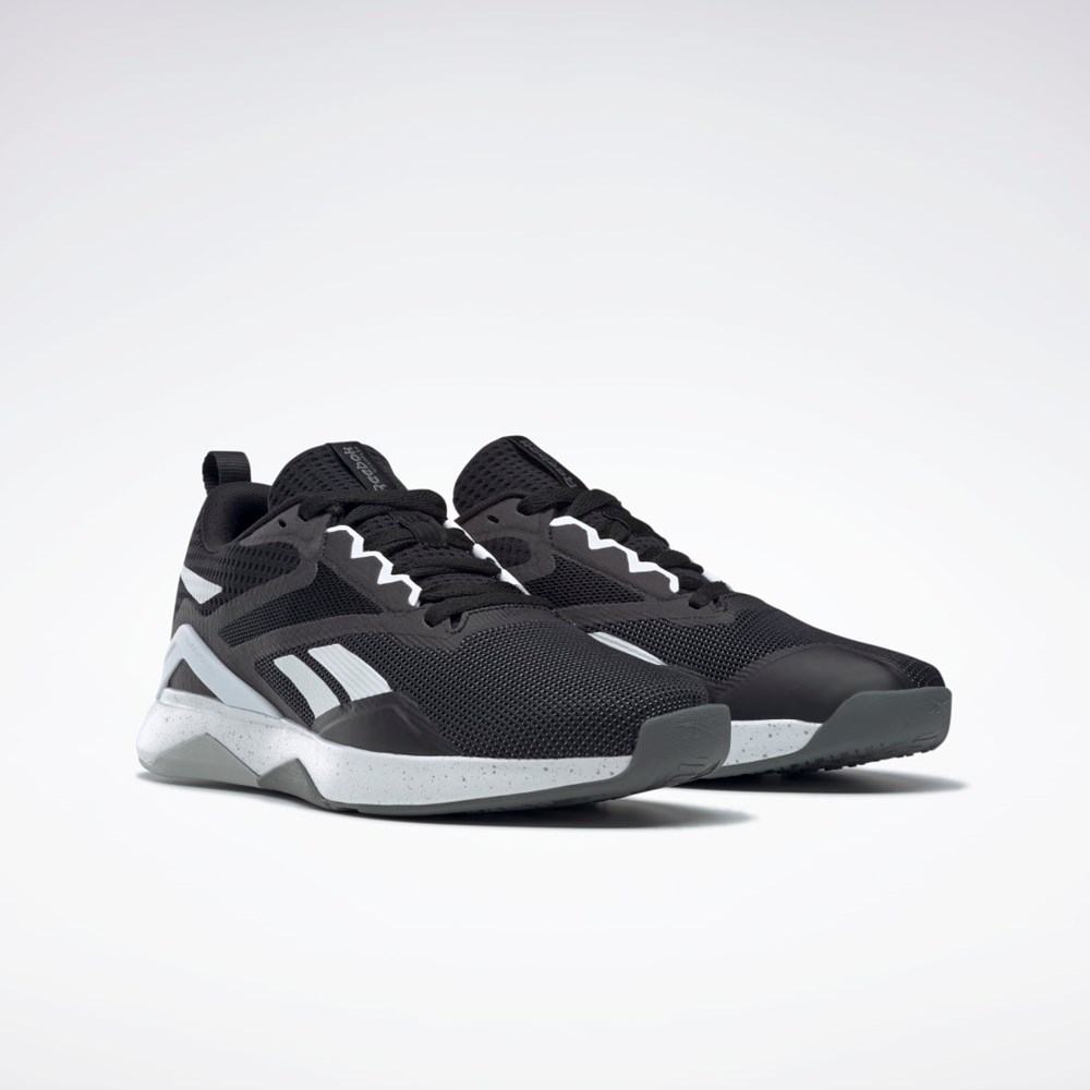 Reebok Nanoflex TR 2.0 Entrenamiento Shoes Negras Blancas Gris | 96WFTVIUY