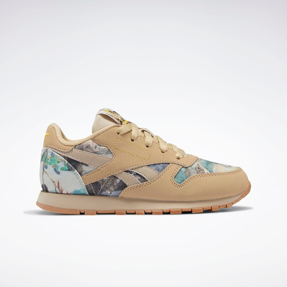 Reebok National Geographic Classics Leather Shoes - Preschool Beige | 68BHSDAOX