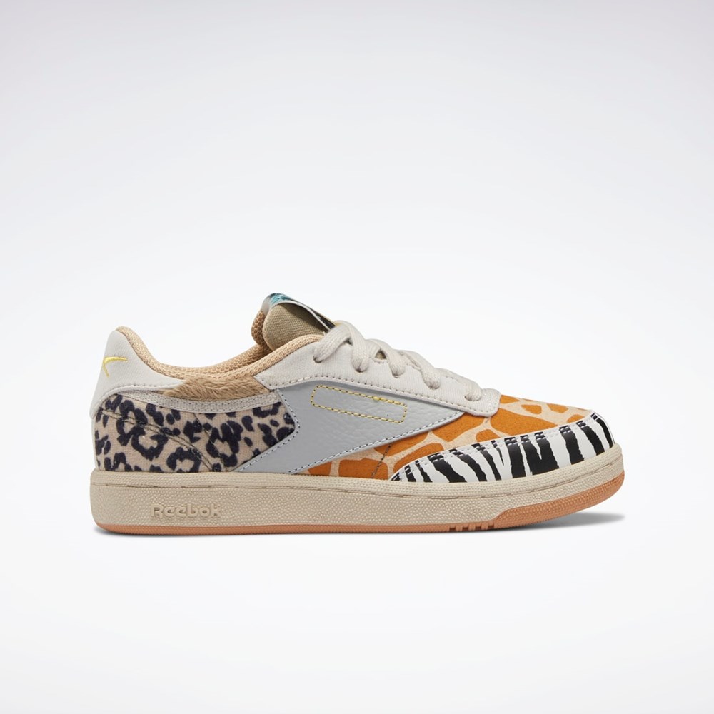Reebok National Geographic Club C Shoes - Preschool Oatmeal / Sand Stone / Soft Camel | 98ZMUNQGW