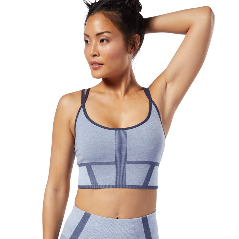 Reebok Nature X Low-Impact Seamless Bra Denim Dust | 06WMTNFQY