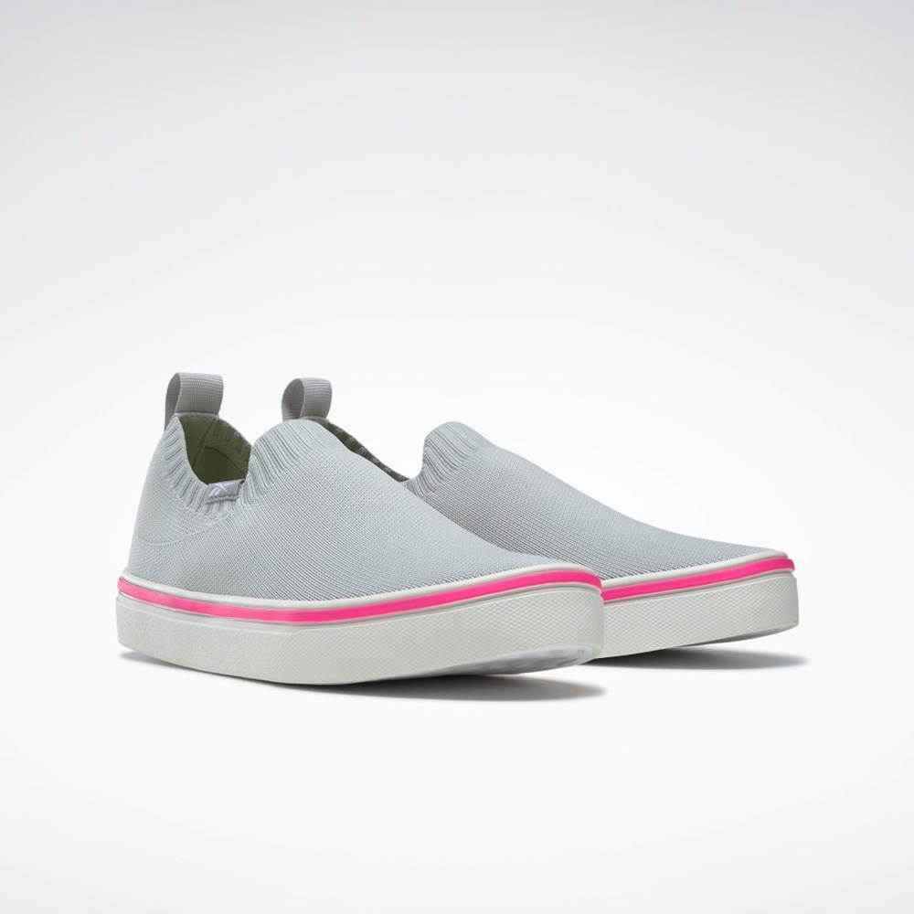 Reebok OnLux Slip-On Shoes Gris Blancas Rosas | 39PLDWZEO