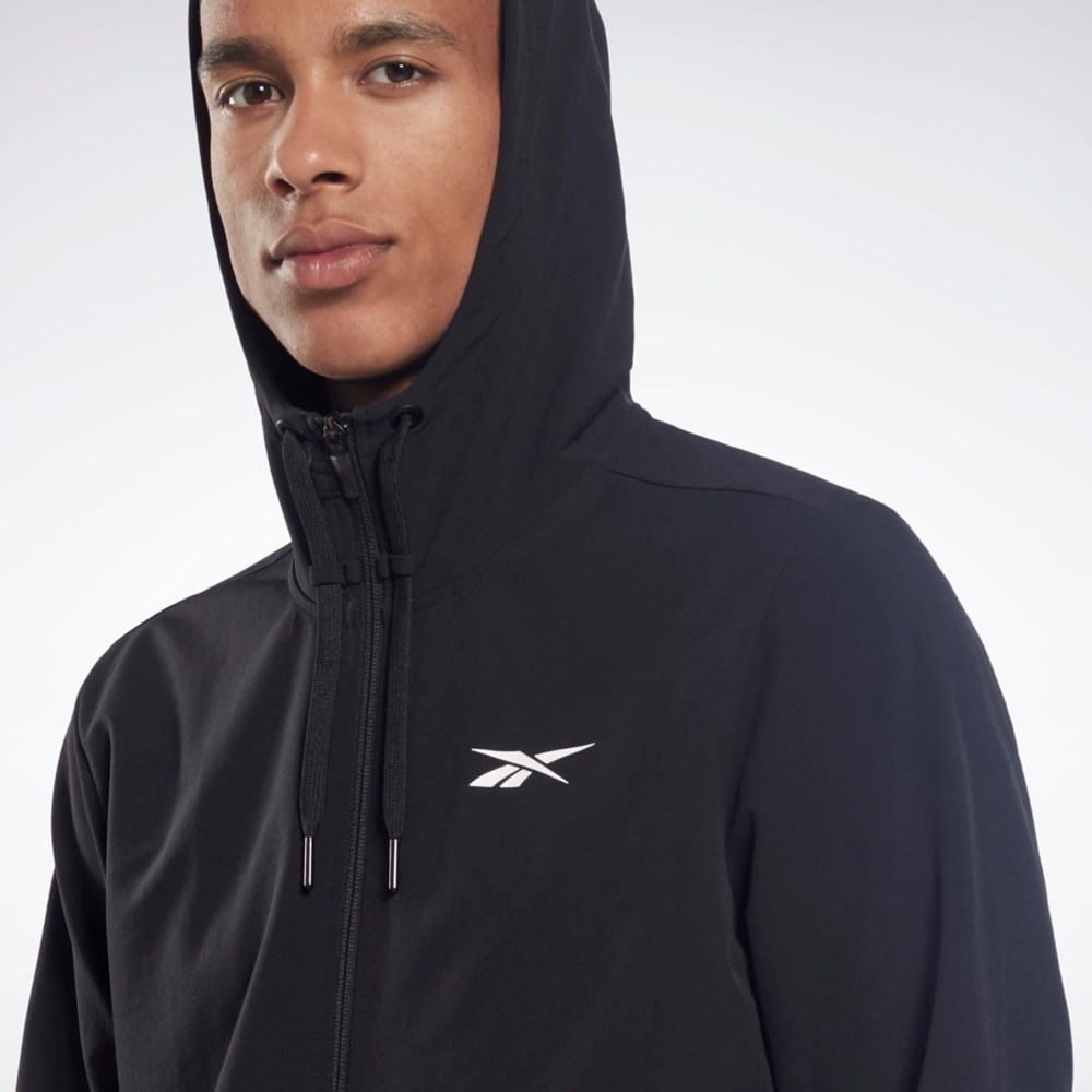 Reebok Performance Woven Zip Up Hoodie Negras | 30FMSOLUK