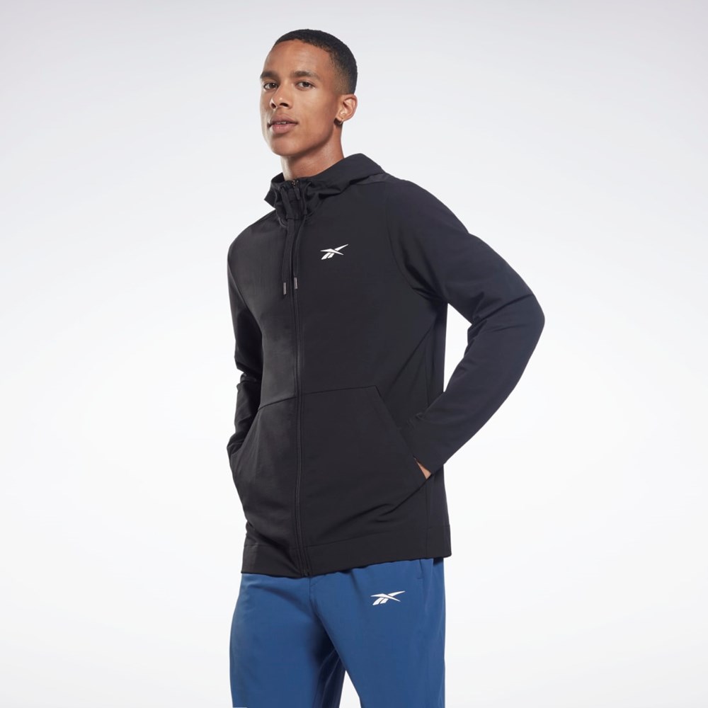 Reebok Performance Woven Zip Up Hoodie Negras | 30FMSOLUK