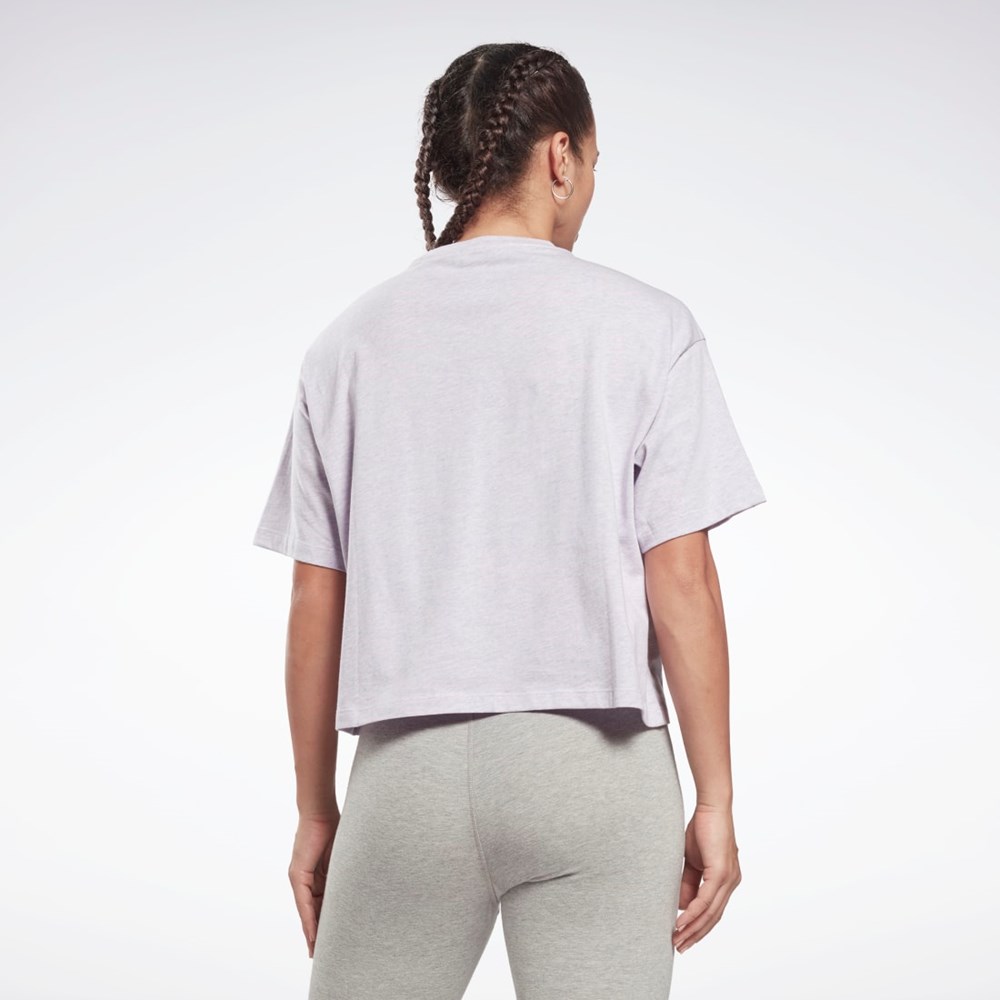 Reebok Piping T-Shirt Quartz Glow Mel | 58QSGUHVN