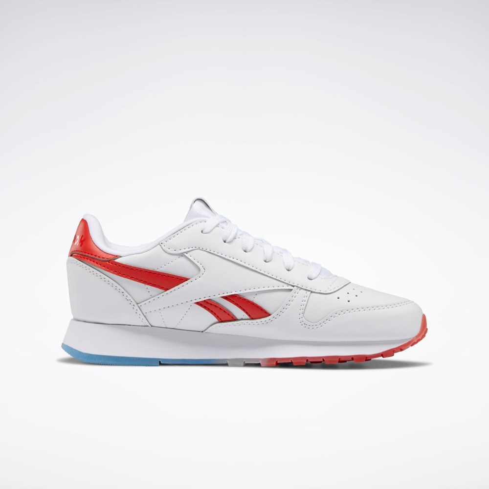 Reebok Popsicle Classic Leather Shoes - Grade School Blancas Azules Rojas | 46SMLHWNC