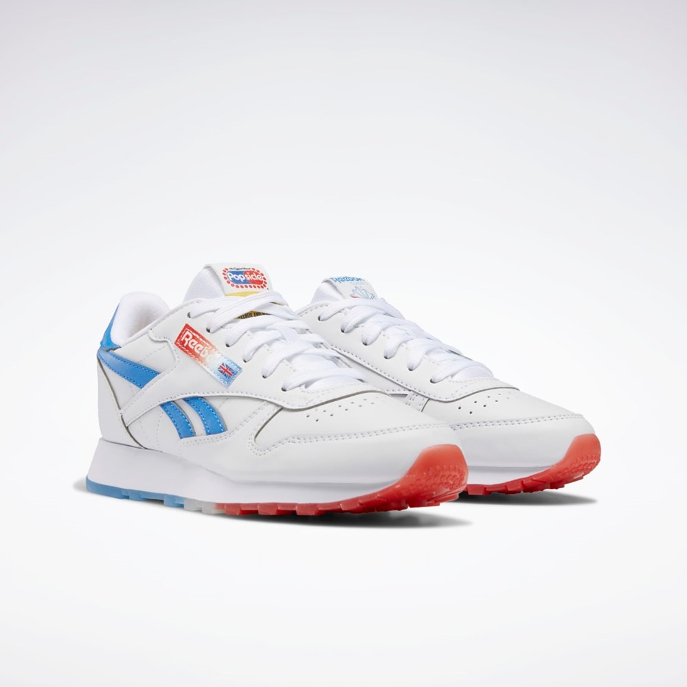 Reebok Popsicle Classic Leather Shoes - Grade School Blancas Azules Rojas | 46SMLHWNC