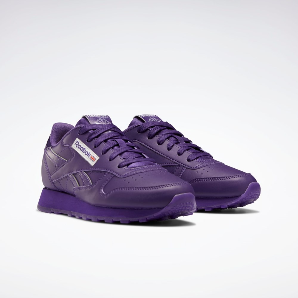 Reebok Popsicle Classic Leather Shoes - Grade School Moradas Moradas Moradas | 58JHNKMXV