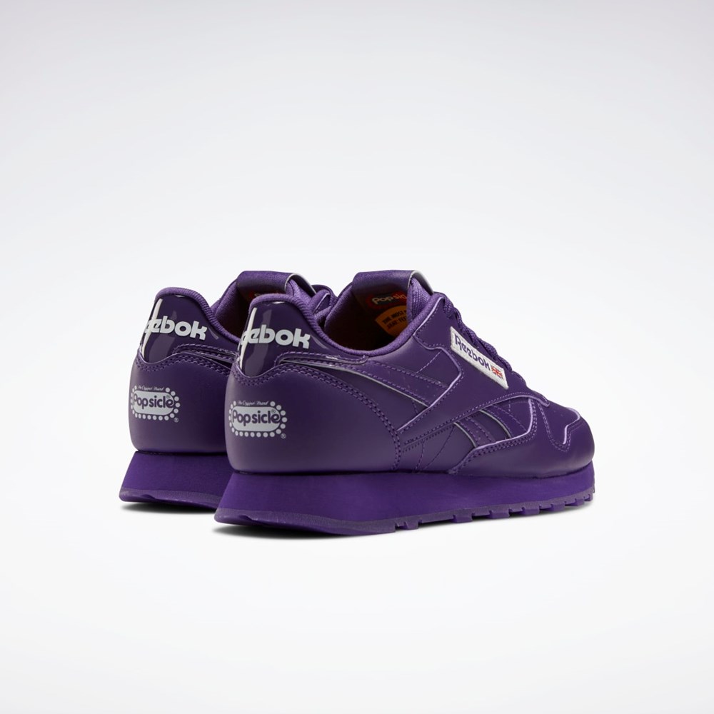 Reebok Popsicle Classic Leather Shoes - Grade School Moradas Moradas Moradas | 58JHNKMXV