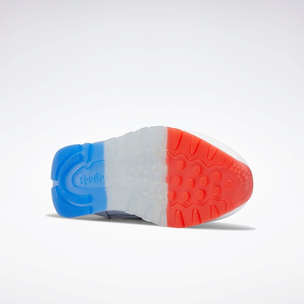 Reebok Popsicle Classic Leather Shoes Blancas Azules Rojas | 40XUSBQWY
