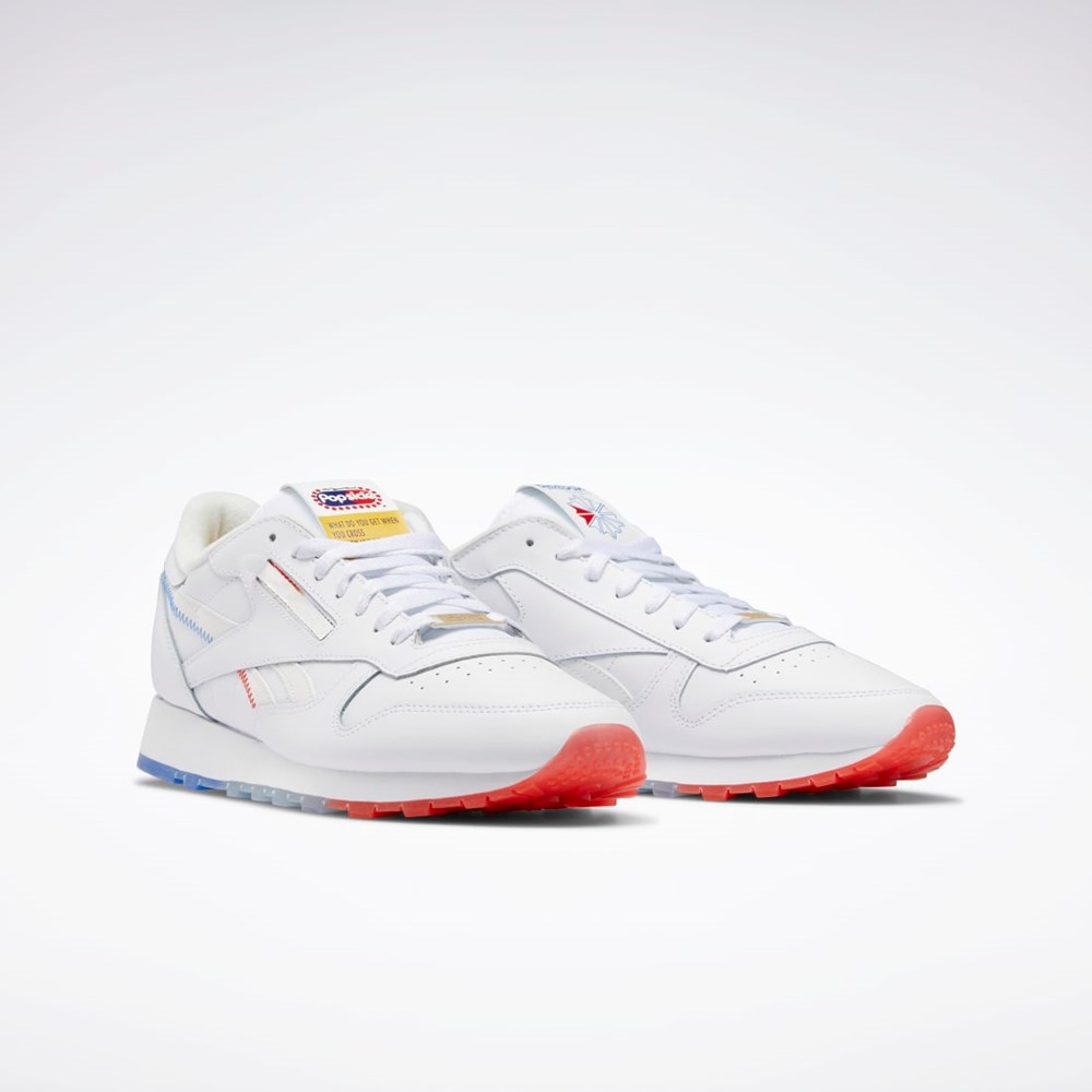 Reebok Popsicle Classic Leather Shoes Blancas Azules Rojas | 50RAYLNDI