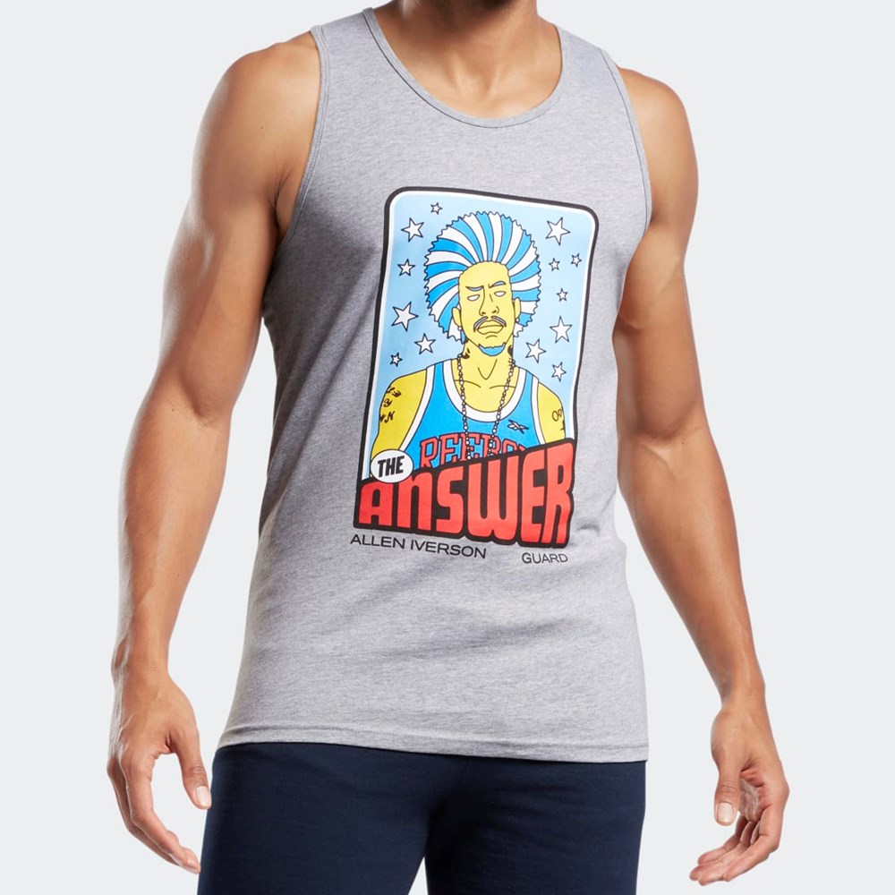 Reebok QT Iverson 70s Tarot Card Tank Top Multi | 90QKRNHGD