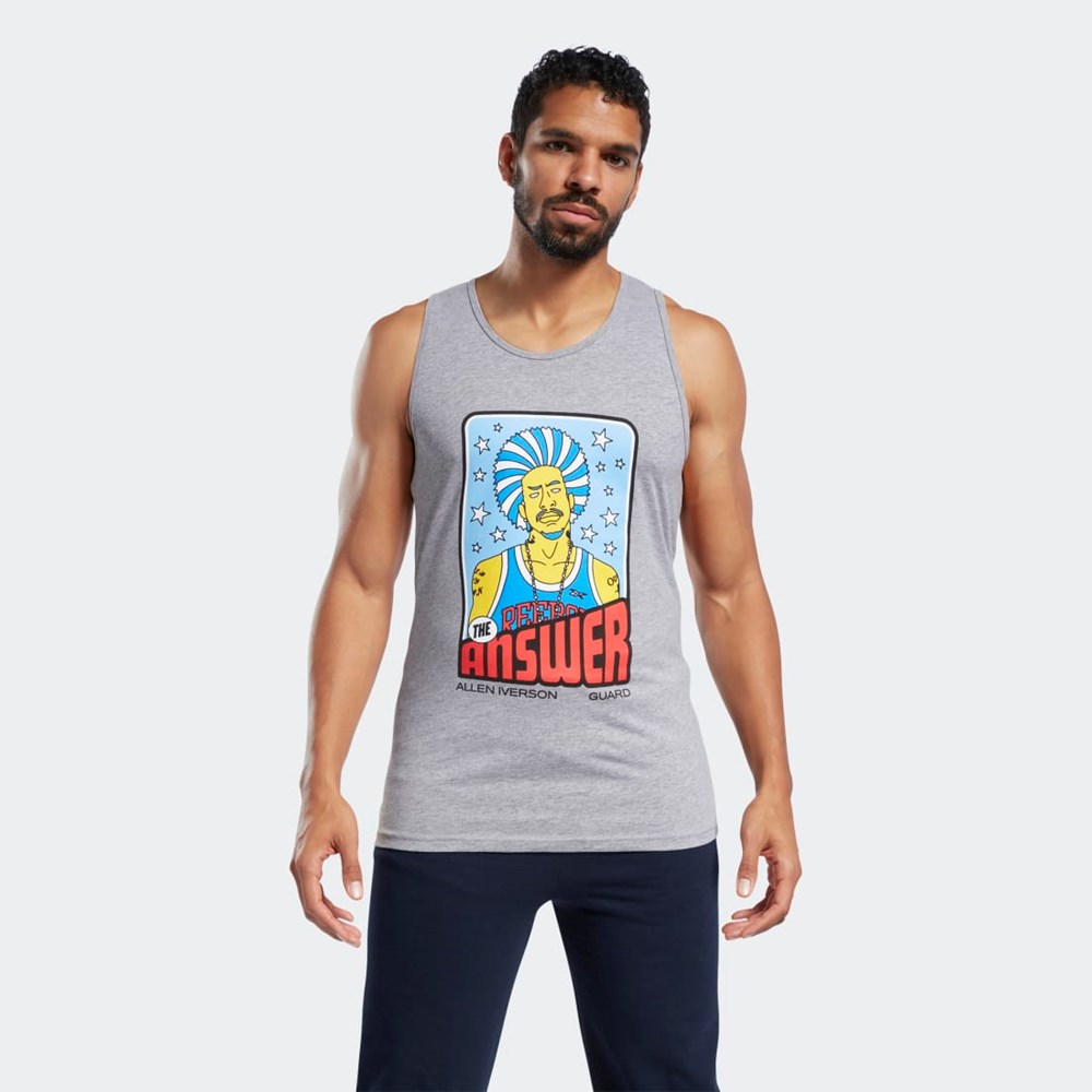 Reebok QT Iverson 70s Tarot Card Tank Top Multi | 90QKRNHGD
