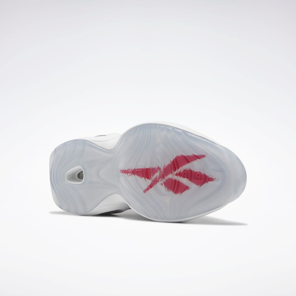 Reebok Question Mid Basketball Shoes Blancas Blancas Rojas | 46BAFDLSH