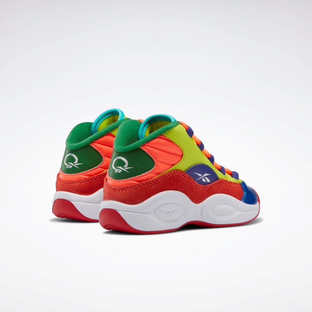 Reebok Question Mid Basketball Shoes - Preschool Naranjas Amarillo Moradas | 58KLAINWH