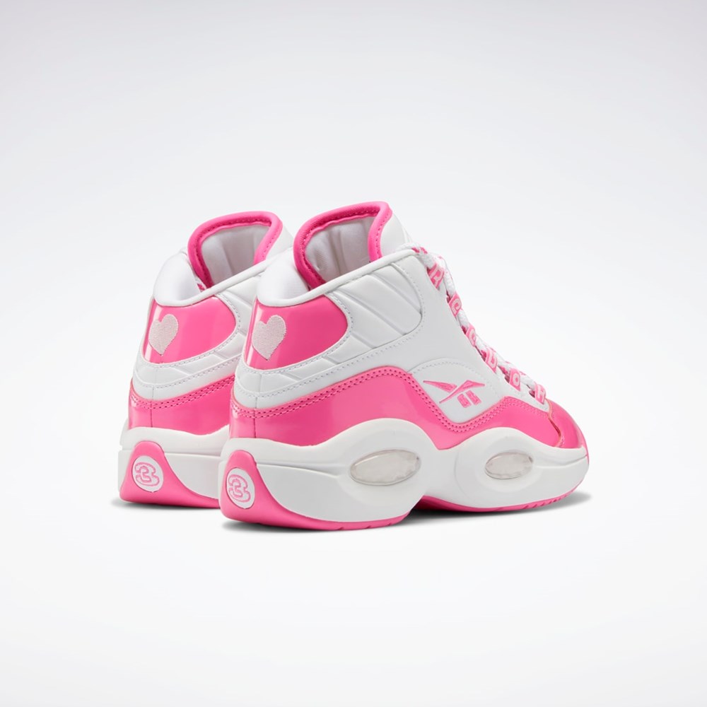 Reebok Question Mid Shoes - Grade School Rosas Blancas Rosas | 96SWORUZT