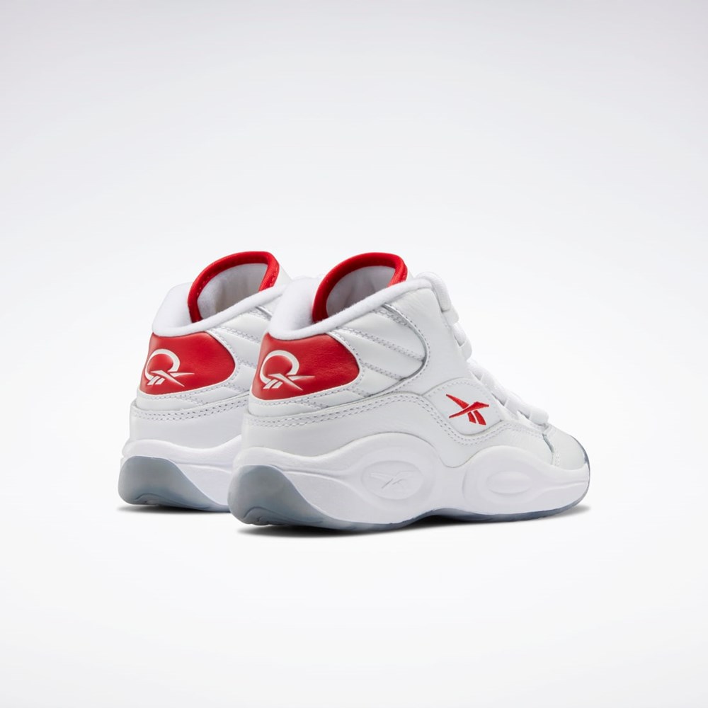 Reebok Question Mid Shoes - Preschool Blancas Rojas Blancas | 35CVATDFY