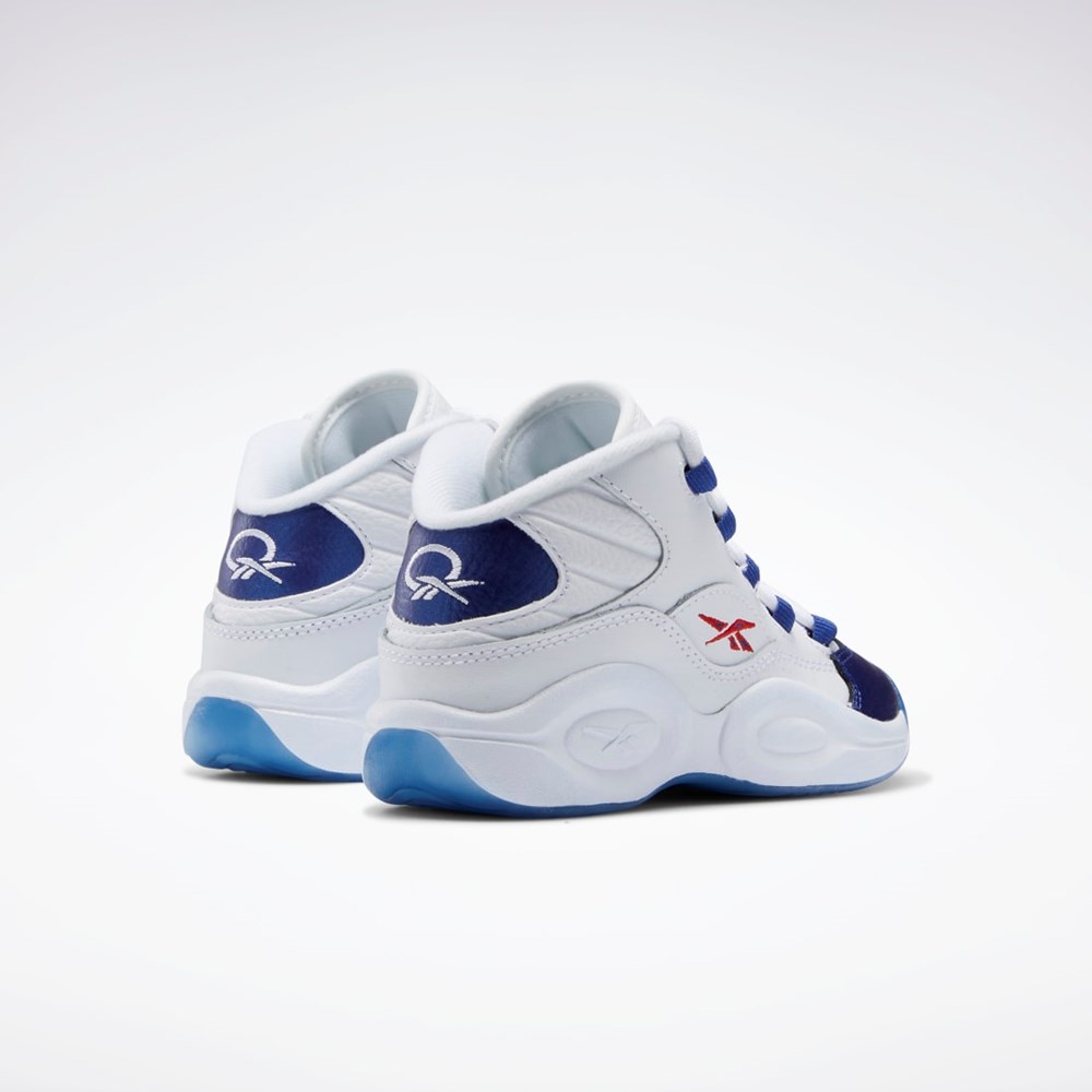 Reebok Question Mid Shoes - Preschool Blancas Rojas | 60AKDQOVZ