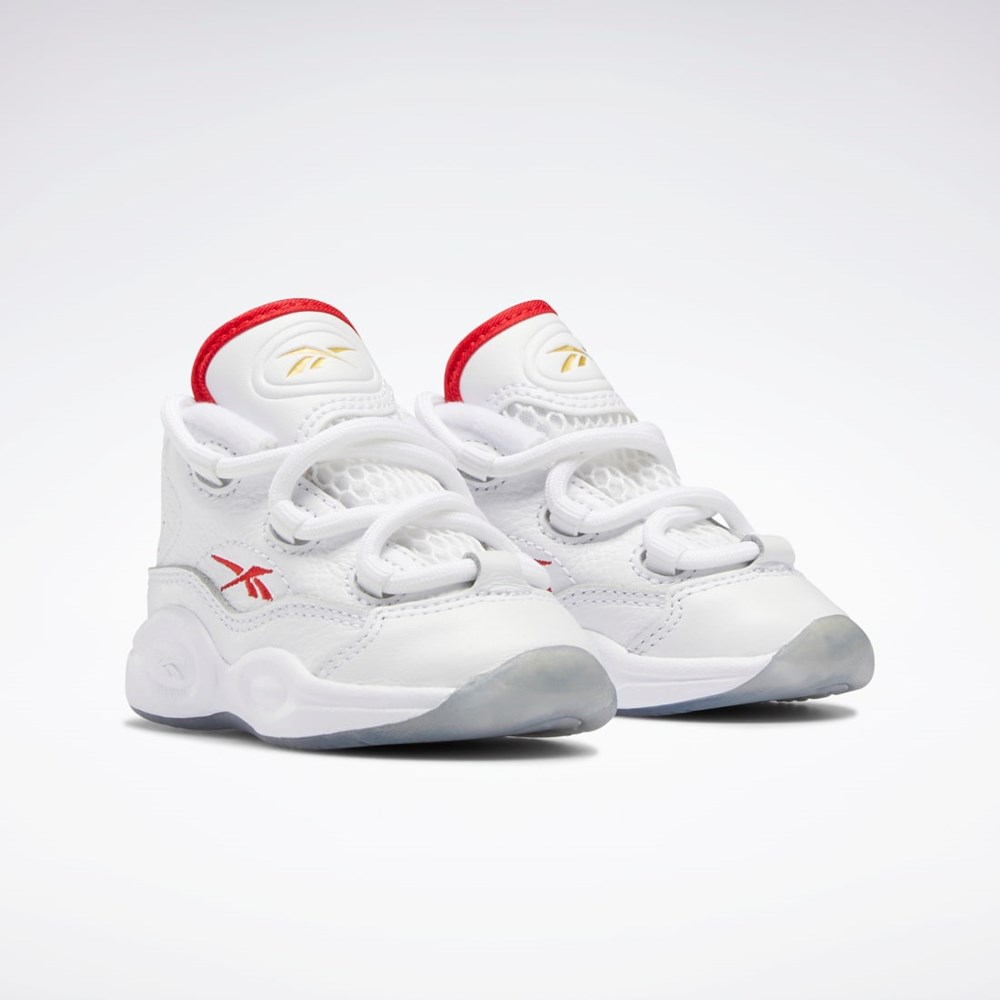 Reebok Question Mid Shoes - Toddler Blancas Rojas Blancas | 41NJWQLPV
