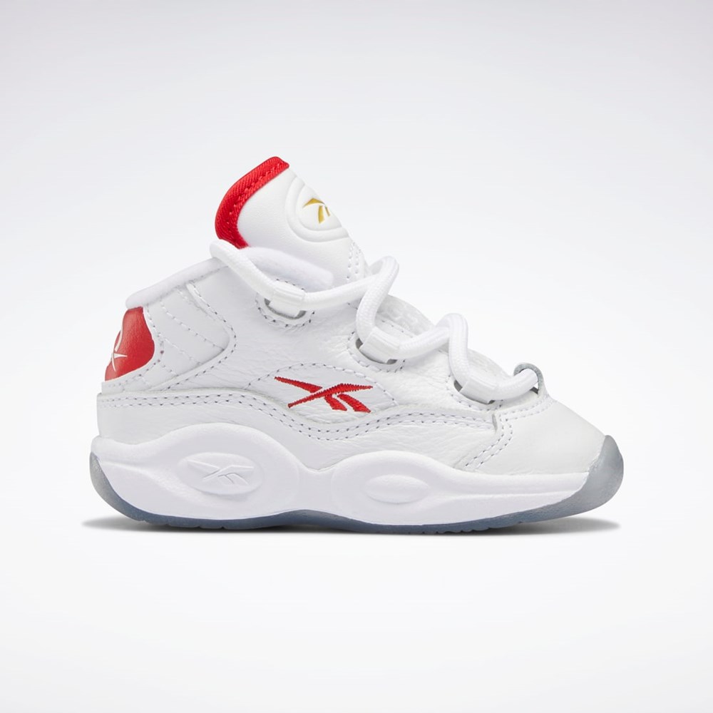 Reebok Question Mid Shoes - Toddler Blancas Rojas Blancas | 41NJWQLPV