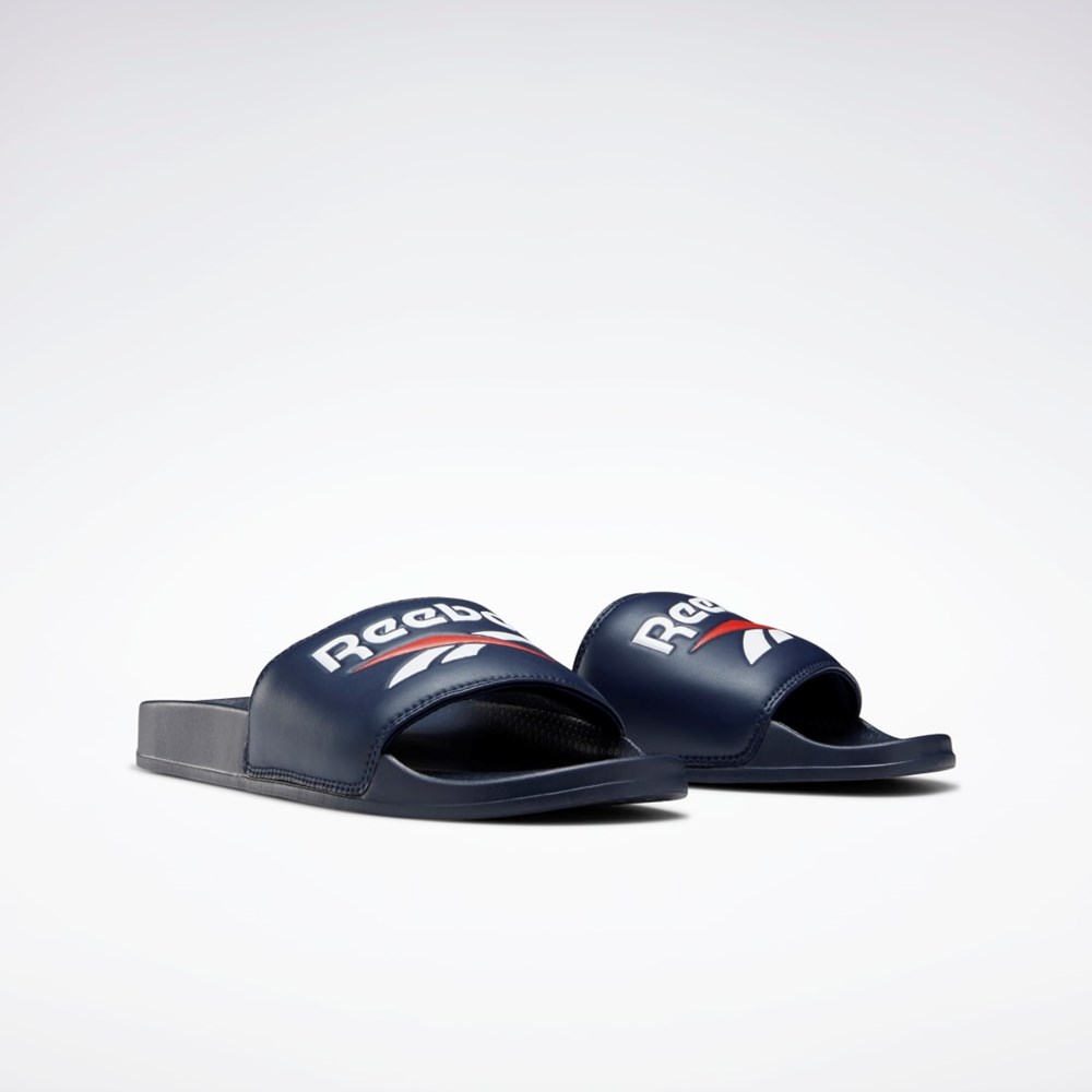 Reebok Reebok Classic Slides Azul Marino Blancas Rojas | 34YBLFENO