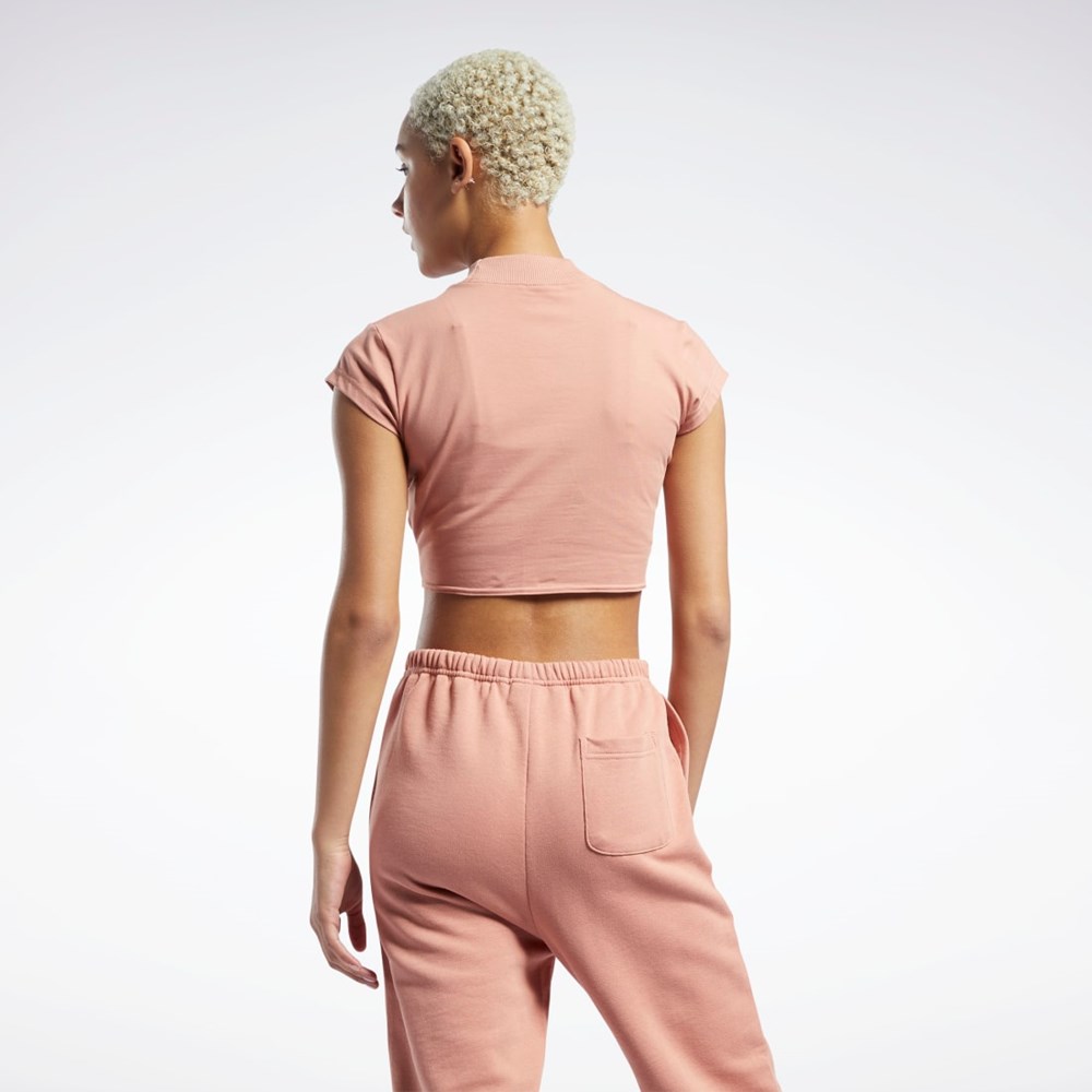 Reebok Reebok Classics Corta Sleeve Fitted Top Coral | 75OVSDHQW