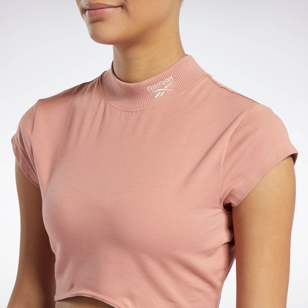 Reebok Reebok Classics Corta Sleeve Fitted Top Coral | 75OVSDHQW