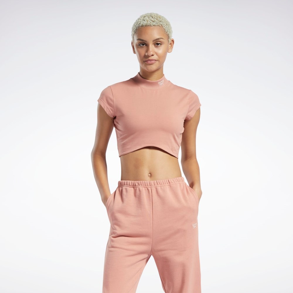 Reebok Reebok Classics Corta Sleeve Fitted Top Coral | 75OVSDHQW