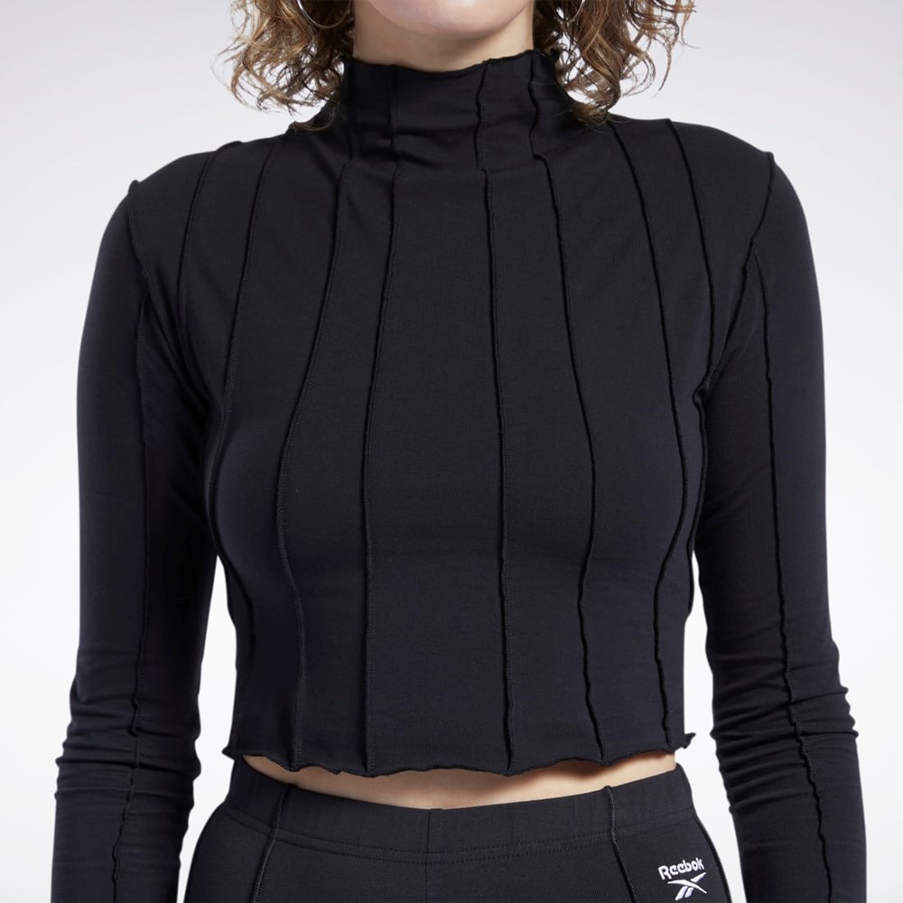 Reebok Reebok Classics Lettuce Edge Seam Long Sleeve T-Shirt Negras | 65SULAQVO
