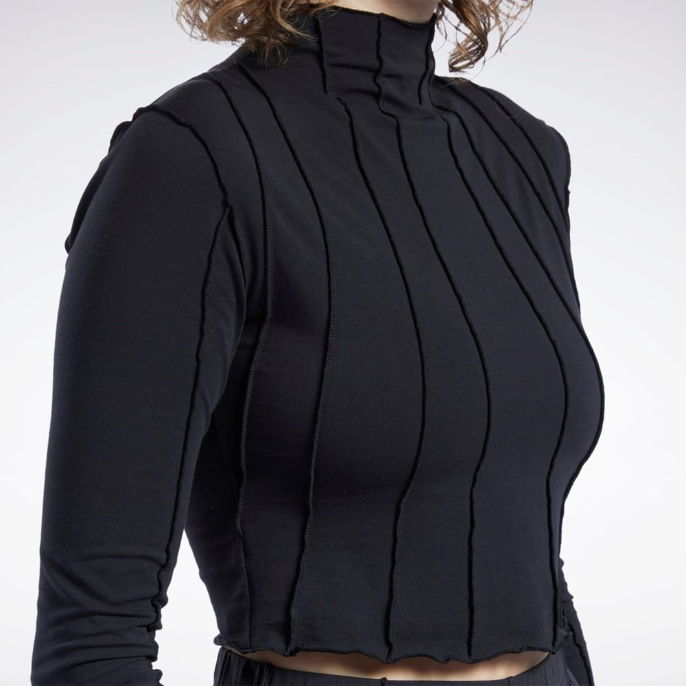 Reebok Reebok Classics Lettuce Edge Seam Long Sleeve T-Shirt Negras | 65SULAQVO