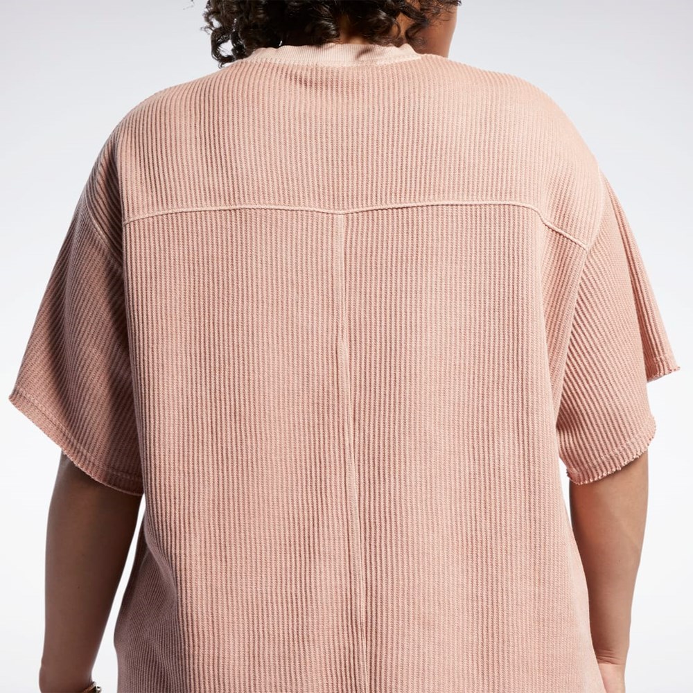 Reebok Reebok Classics Natural Dye Waffle T-Shirt (Plus Size) Coral | 19TSMPDLV