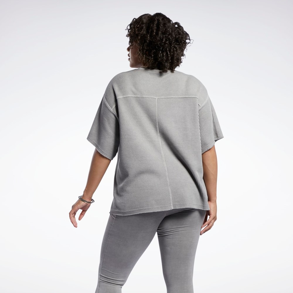Reebok Reebok Classics Natural Dye Waffle T-Shirt (Plus Size) Gris | 72VJGOTDZ