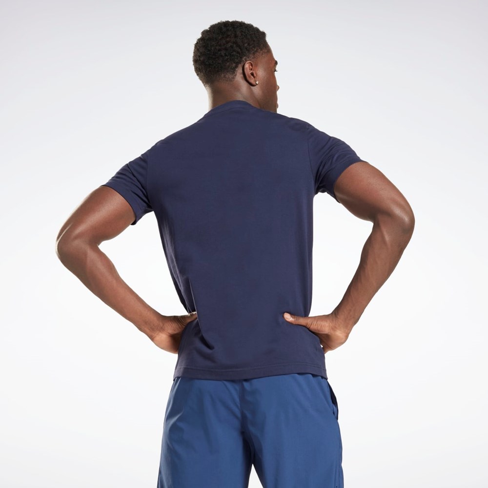 Reebok Reebok Identity Big Logo T-Shirt Azul Marino | 40SUQNMWL