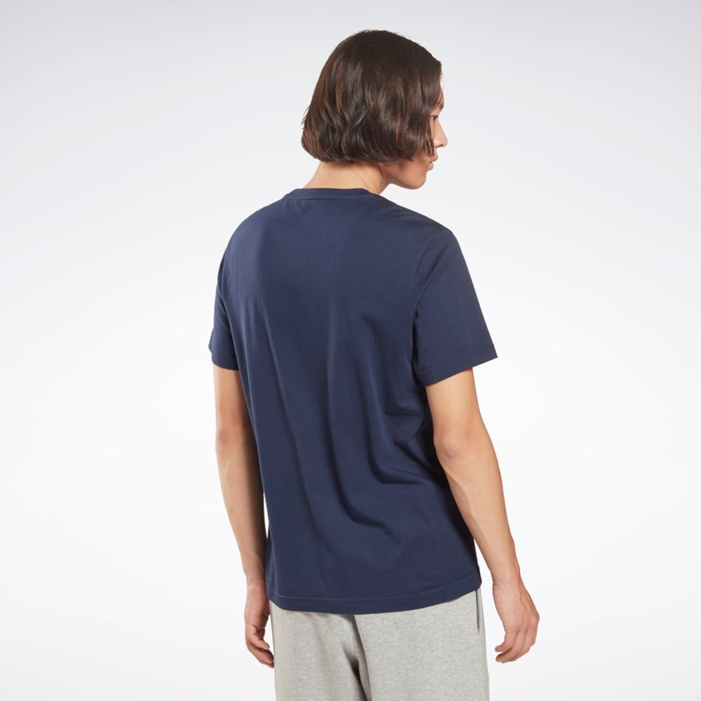 Reebok Reebok Identity Big Logo T-Shirt Azul Marino | 64FWGONMR