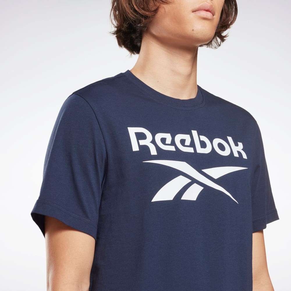 Reebok Reebok Identity Big Logo T-Shirt Azul Marino | 64FWGONMR