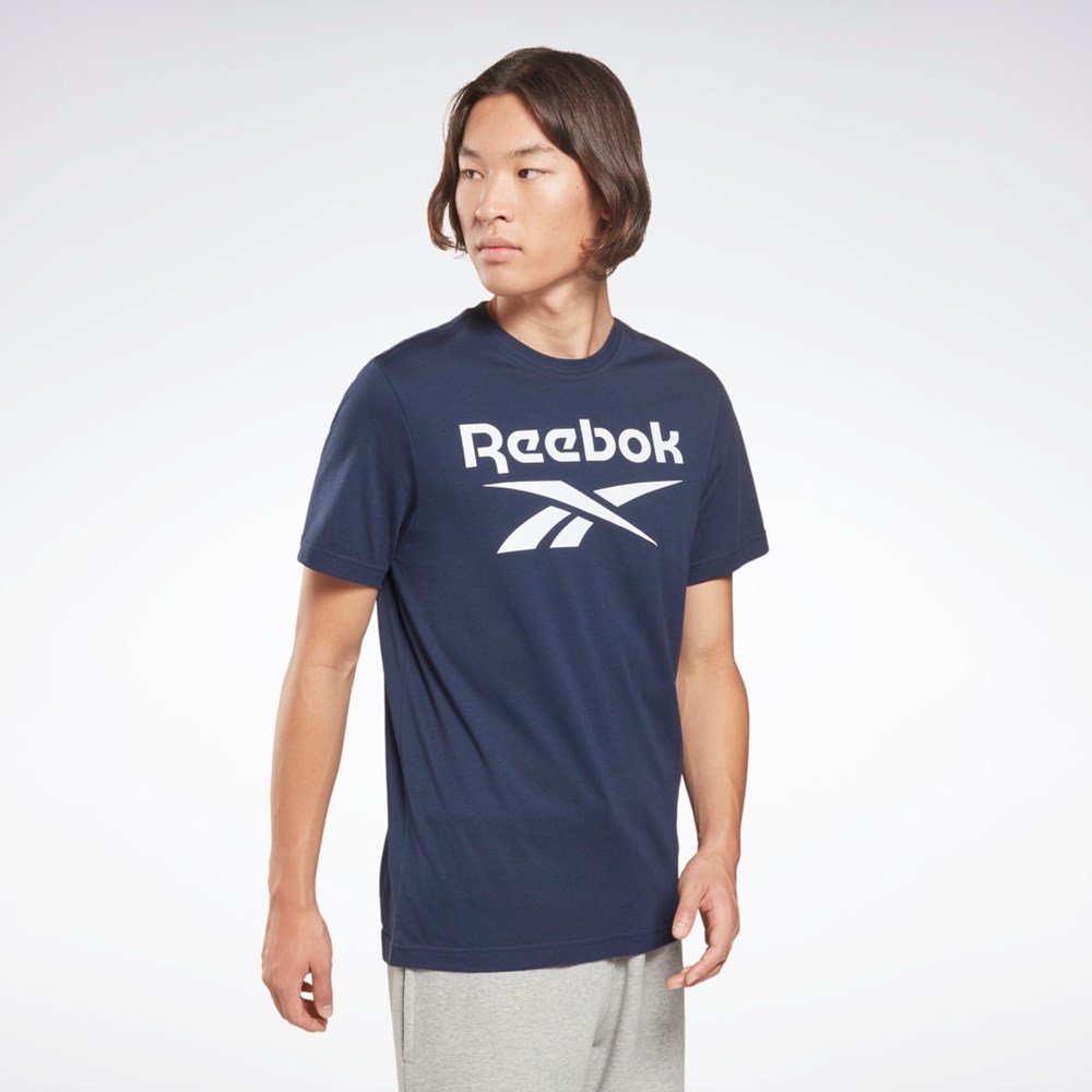 Reebok Reebok Identity Big Logo T-Shirt Azul Marino | 64FWGONMR