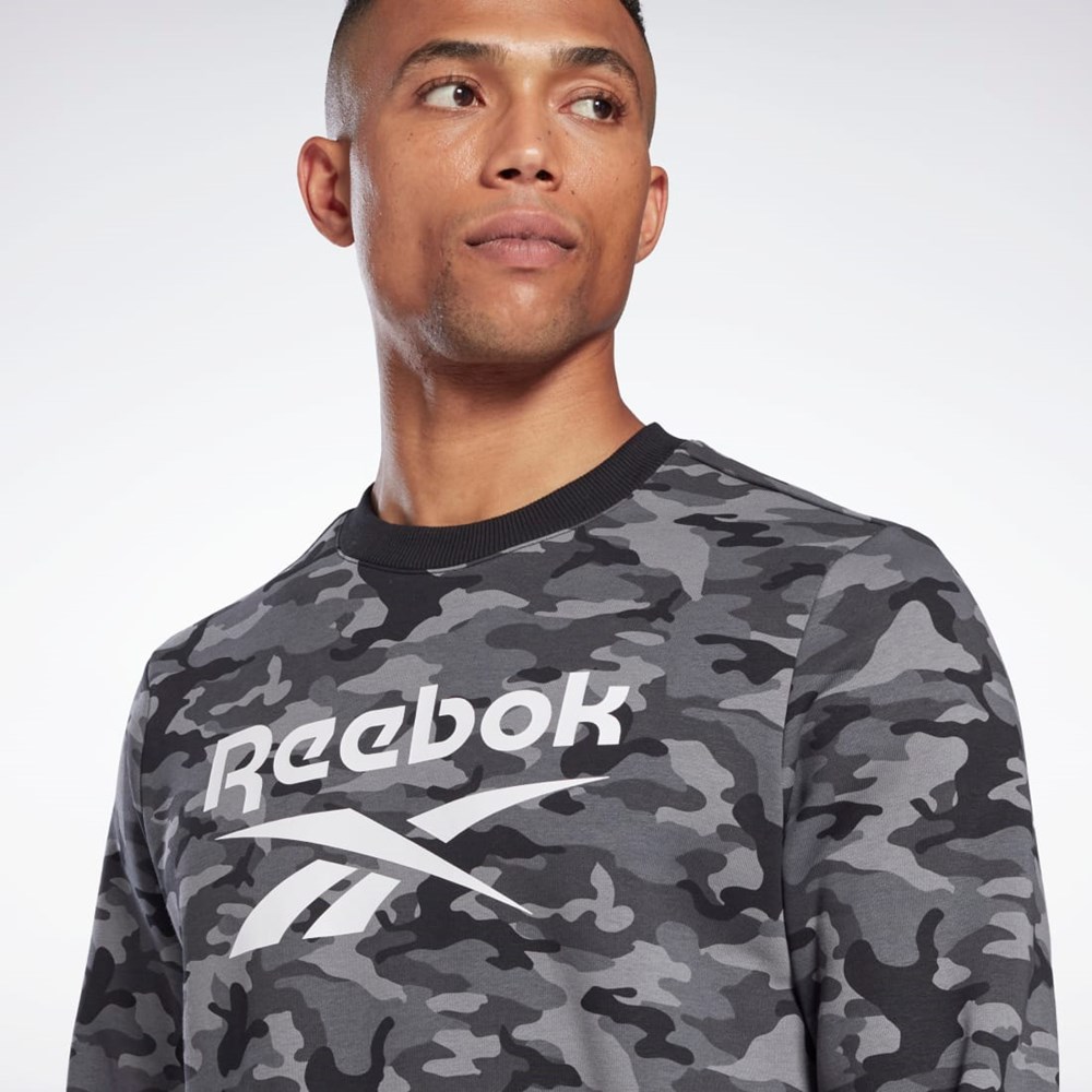 Reebok Reebok Identity Camo Big Logo Crew Sweatshirt Negras | 05SCHWDGQ