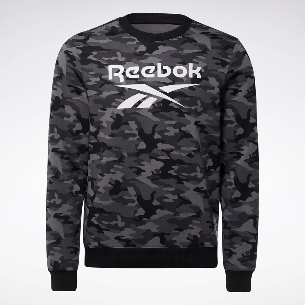Reebok Reebok Identity Camo Big Logo Crew Sweatshirt Negras | 05SCHWDGQ