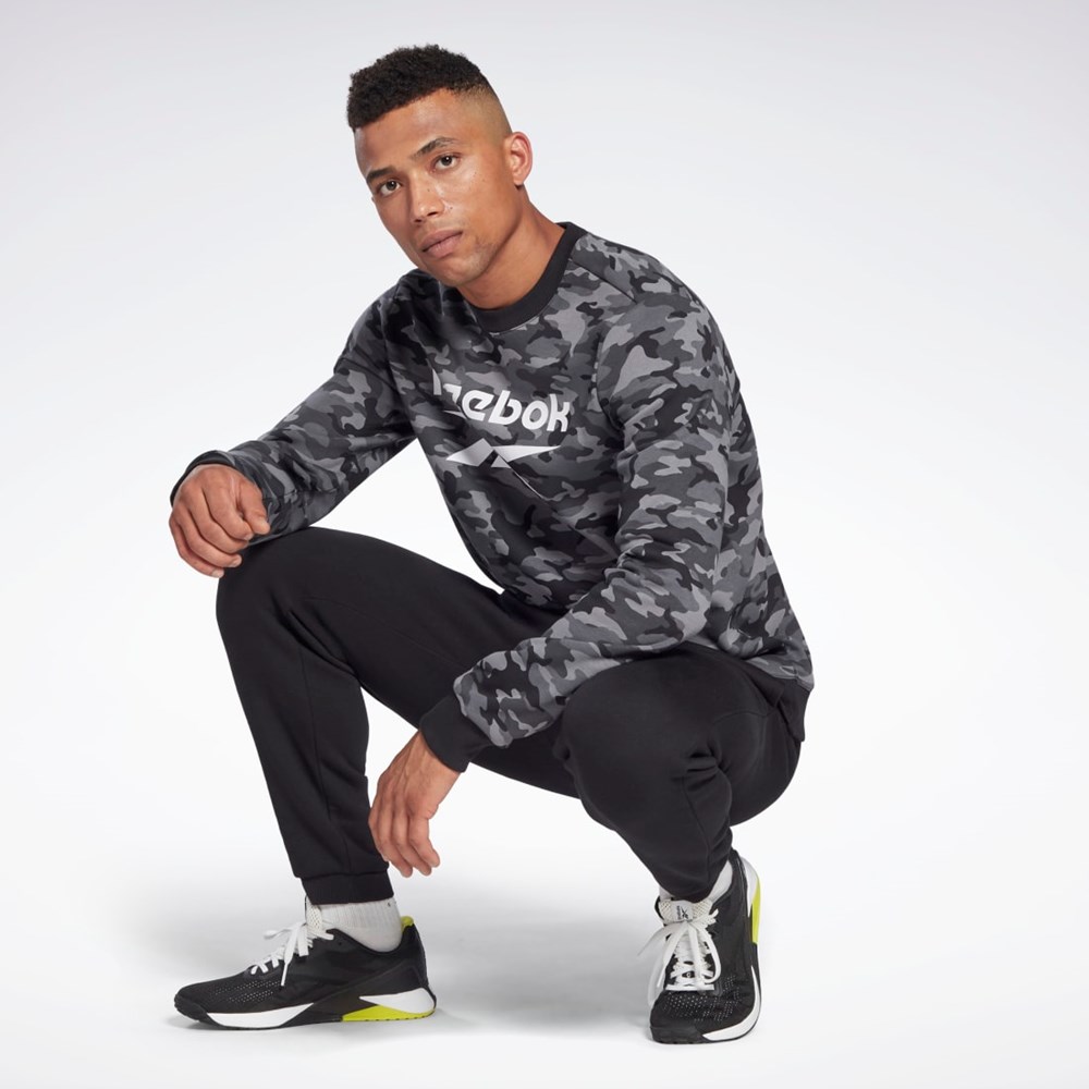Reebok Reebok Identity Camo Big Logo Crew Sweatshirt Negras | 05SCHWDGQ