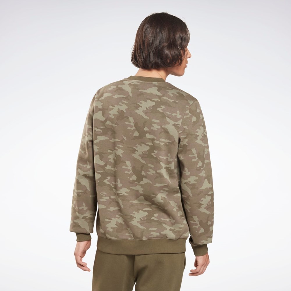 Reebok Reebok Identity Camo Big Logo Crew Sweatshirt Verde | 79MDHQZPJ