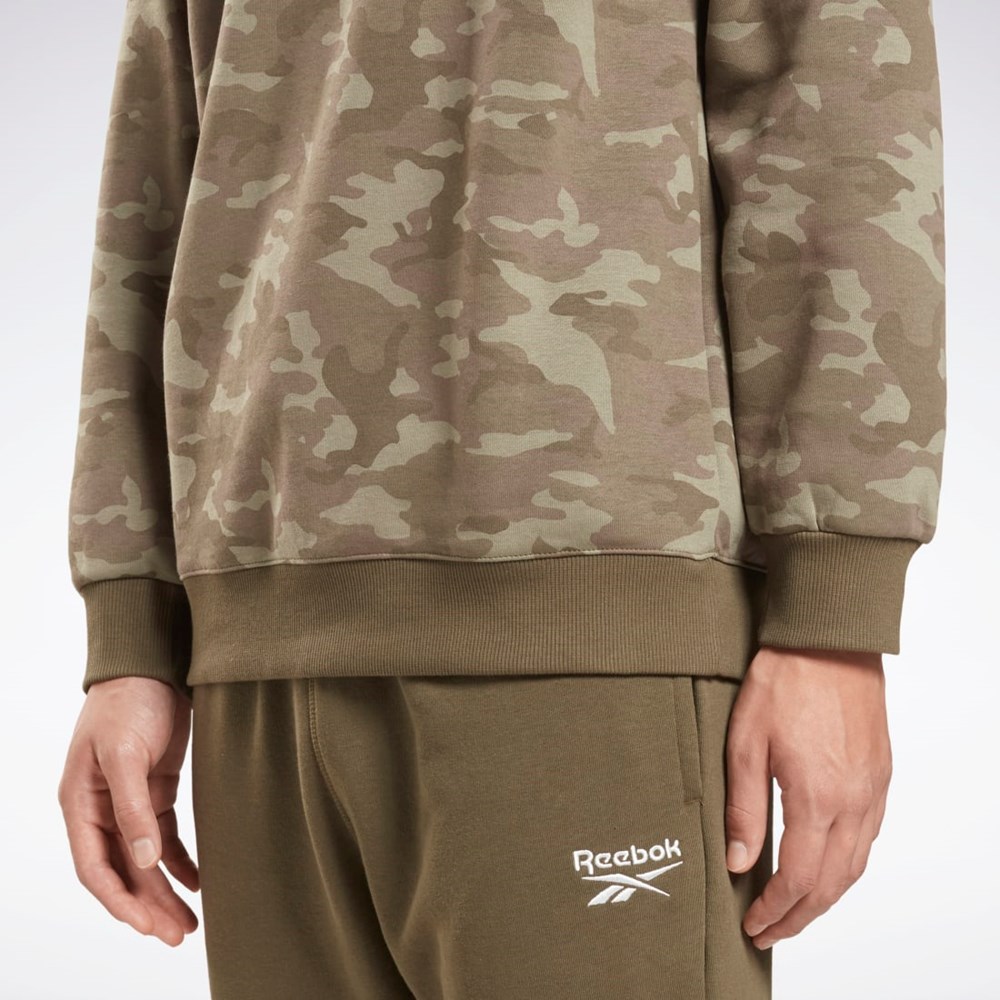 Reebok Reebok Identity Camo Big Logo Crew Sweatshirt Verde | 79MDHQZPJ