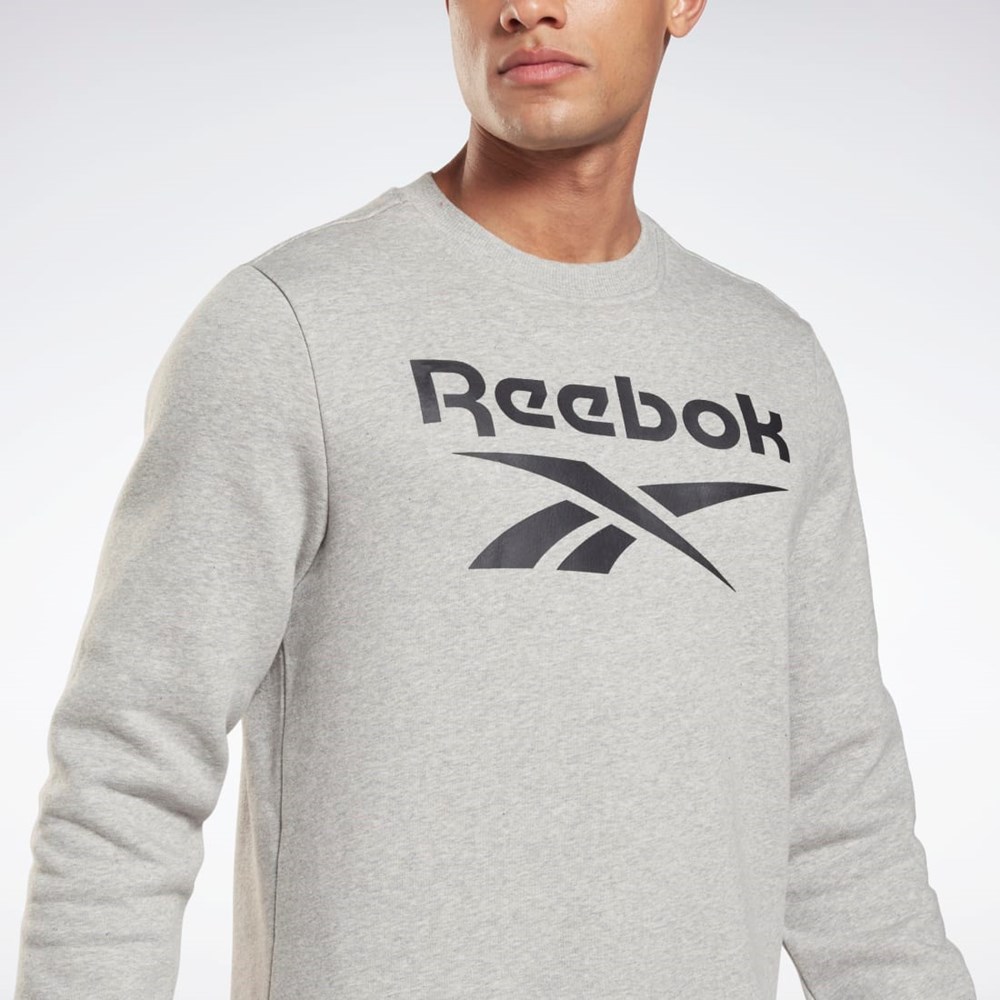 Reebok Reebok Identity Fleece Crew Sweatshirt Gris Negras | 72PTKYSVQ