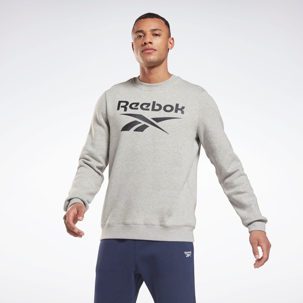Reebok Reebok Identity Fleece Crew Sweatshirt Gris Negras | 72PTKYSVQ