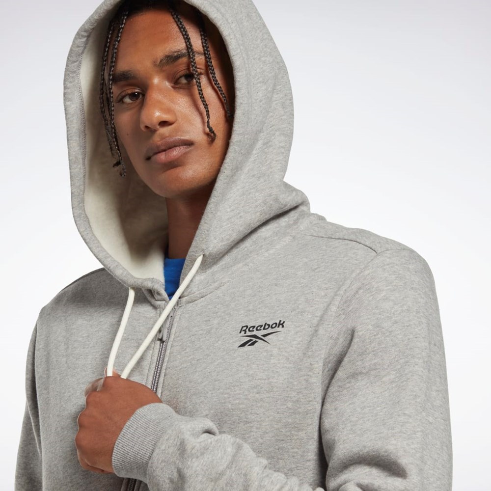 Reebok Reebok Identity Fleece Zip-Up Hoodie Gris | 69JYEUDHW