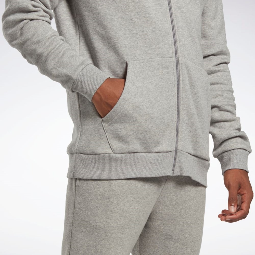 Reebok Reebok Identity Fleece Zip-Up Hoodie Gris | 69JYEUDHW