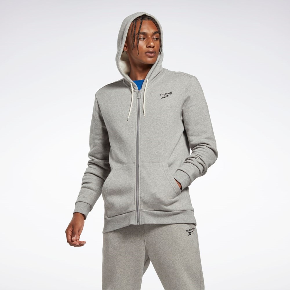Reebok Reebok Identity Fleece Zip-Up Hoodie Gris | 69JYEUDHW