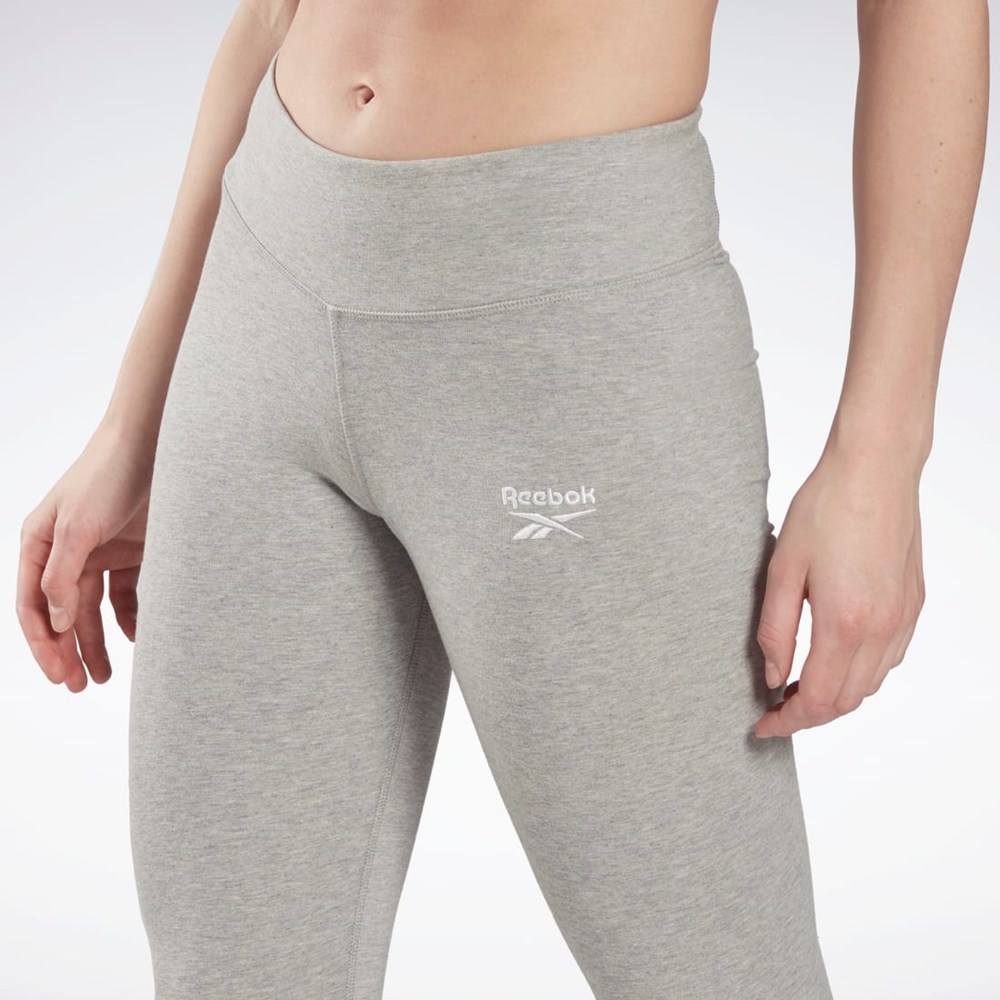Reebok Reebok Identity Leggings Gris Blancas | 09DXQGYCS