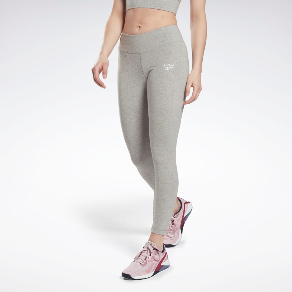 Reebok Reebok Identity Leggings Gris Blancas | 09DXQGYCS