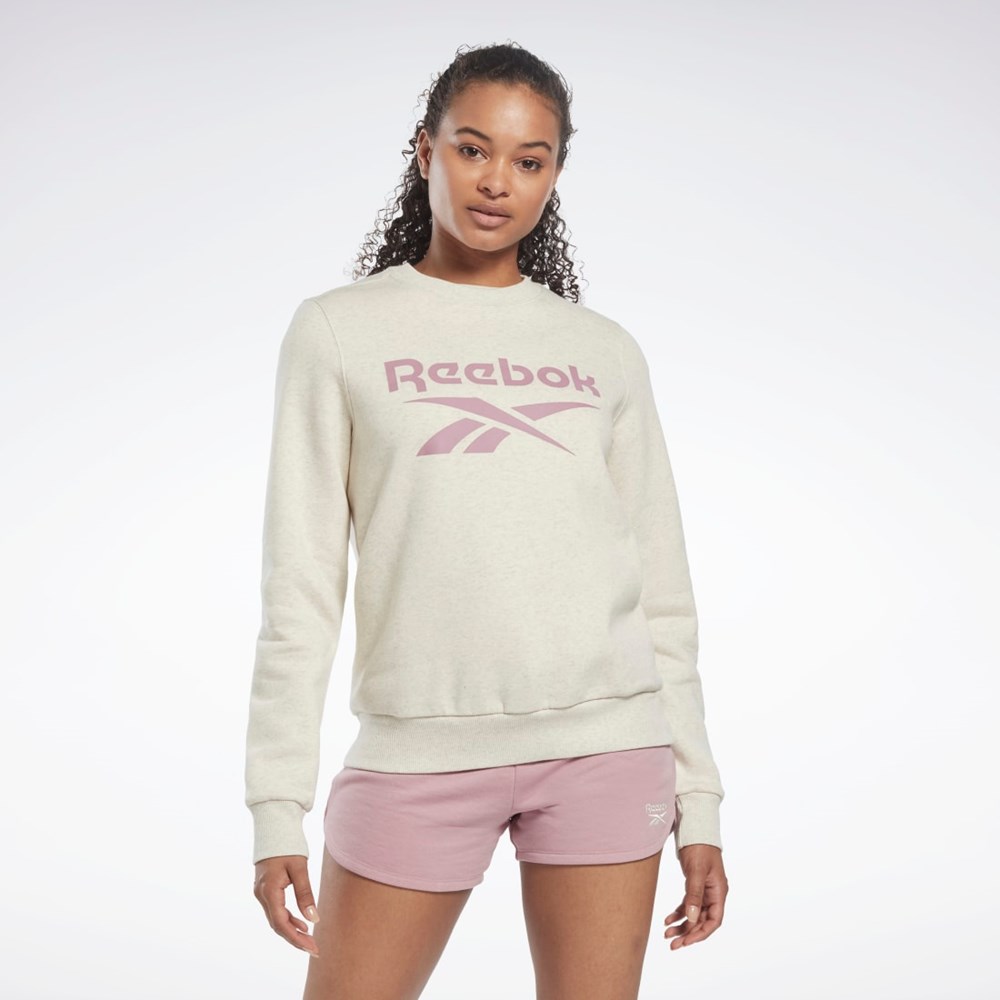 Reebok Reebok Identity Logo Fleece Crew Sweatshirt Blancas | 12GSMDQZB
